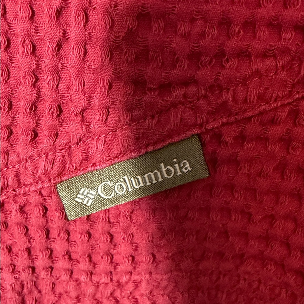 Columbia Y2K Utility Jacket, Vintage Red Waffle Textured, 100% cotton, size 1X - Picture 4 of 7